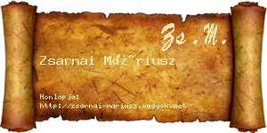 Zsarnai Máriusz névjegykártya